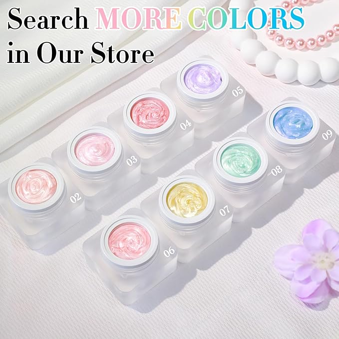 Double Rhythm 3D Nail Gel Pearl Solid Sculpting Gel for Nail Art Non-Sticky Hard for Building Carving Molding Extension Soak Off UV/LED Nail Art Salon Home DIY 0.5 Oz (Nude-Silk 02)