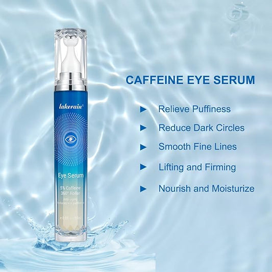 Caffeine Eye Serum for Dark Circles, Puffiness, Bags Under Eyes, Illuminating Eye Serum, Retinol Eye Serum, Anti-Aging Eye Serum for Dark Circles, Age Spots, Fine Lines, Wrinkles