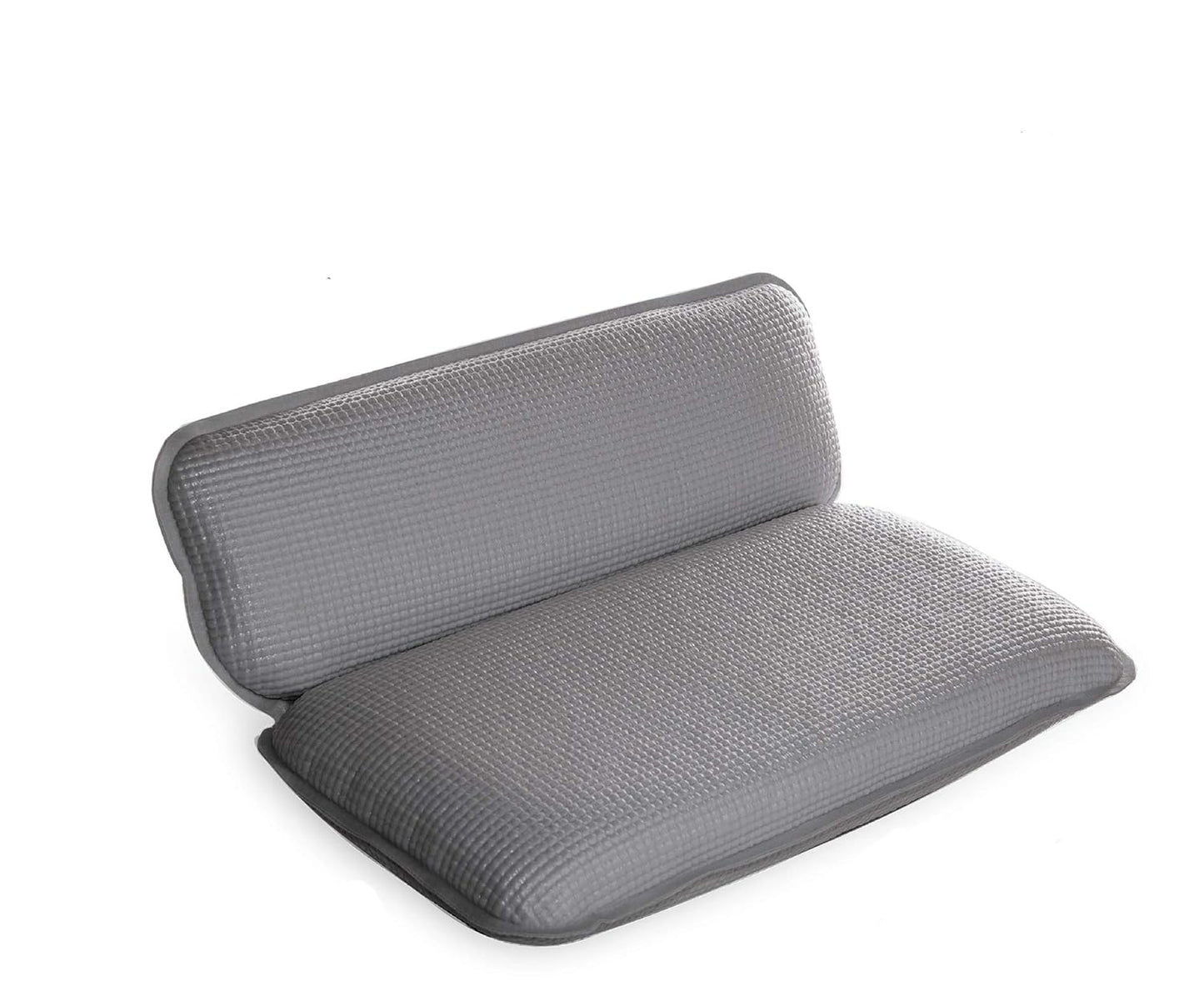 BINO | Non-Slip Cushioned Bath Pillow with Suction Cups, Silver | Spa Pillow Bath Pillows for Tub | Neck and Back Support | Bathtub Pillows | Tub Rest Accessories