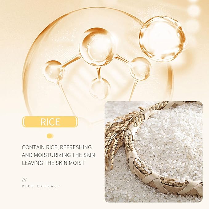 Rice Skin Care Sets, 5Pcs Face Care Set for Women, Moisturize Skin, Smooth Wrinkles & Fine Lines, Improve Skin, Hydrating Skin Care Routine Set with Rice Extract Face Serum, Mask, Cleanser, Eye Cream