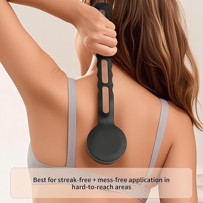 docolor Self Tanner Back Applicator, Plastic Long Handle Back Tanning Applicator Large Body Makeup Brush Vegan & Cruelty Free Self Tanner Brush For Self Tanner, Sunscreen, Bronzer, Foundation