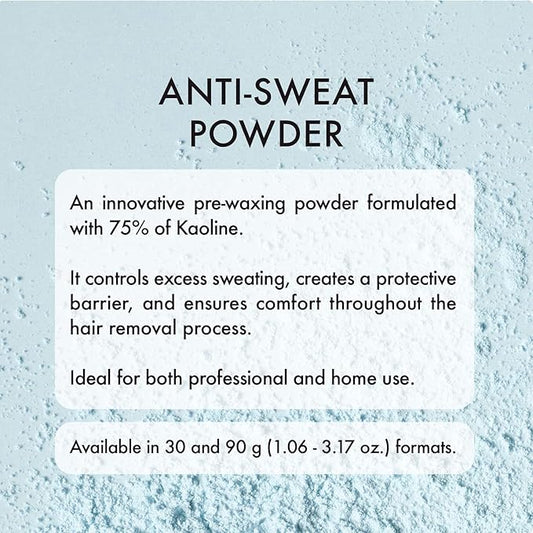 Italwax Help Line Anti-Sweat Powder 3.17 oz (90g) – Soothing Kaolin Formula – Prepares Skin for Waxing – Controls Moisture – for Professional and Home Use