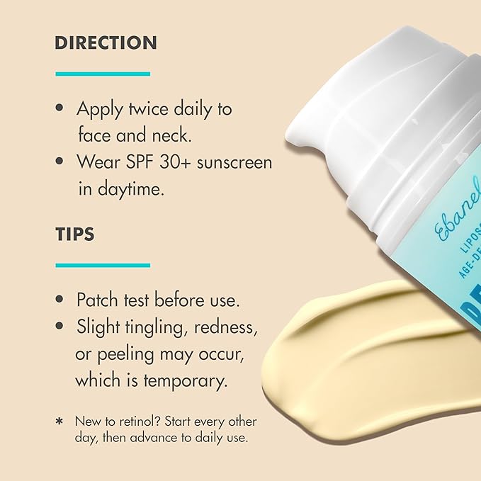 Ebanel Retinol Cream for Face 3.5 oz, Moisturizer with Collagen, Peptides, Ceramides, Hyaluronic Acid, Vitamin C & B5, Firming Anti Aging Face Cream for Wrinkles, Fine Lines, Dark Spots, Day & Night