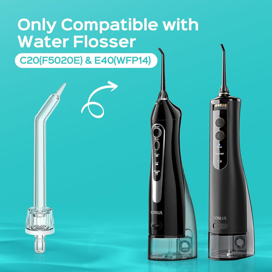 COSLUS Original Water Flosser Replacement Tips: Replacement Heads Compatible with COSLUS, Aquasonic, Nicwell, Oralfree, WELLFINE, Hangsun, Tovendor Water Dental Pick, Accessory, 4 Periodontal Jet Tips