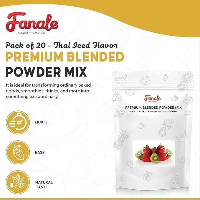 Fanale Premium Thai Iced Bubble Tea Flavoring Powder | Perfect for Baking, Smoothies, Desserts and Drinks | Instant Flavoring Powder for Boba Milk Tea - 2.2 Pounds (Pack of 1)