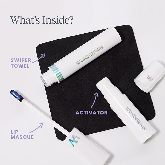 Wonderskin Wonder Blading All Day Lip Stain Peel Off Masque and Reveal Kit - Long Lasting, Waterproof Pink Lip Tint, Transfer Proof Natural Makeup Stain Kit (Romance)