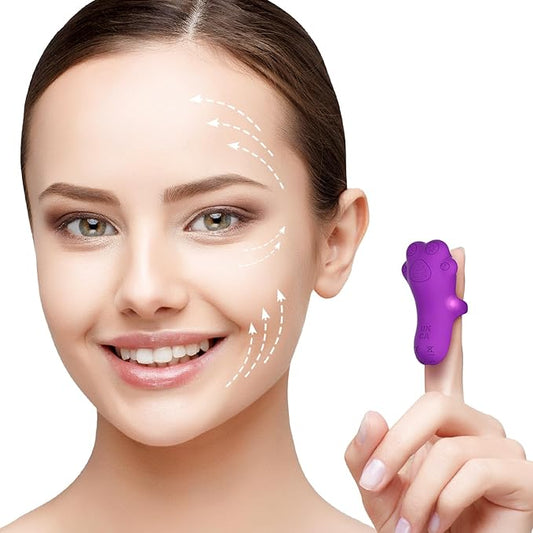Portable Mini Facial Massage Ball, Waterproof Rechargeable Powerful Multifunctional Eye Face Finger and Neck Massager, Violet