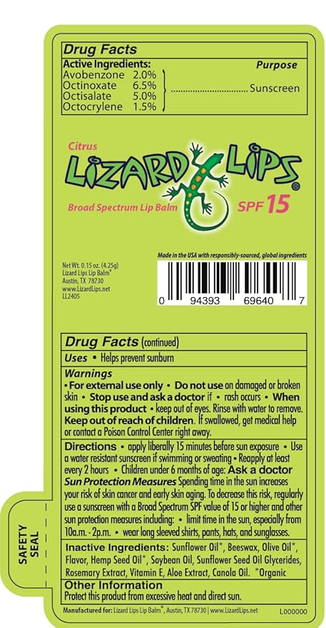 Lizard Lips SPF 15 Lip Balm (4 Flavor Variety)