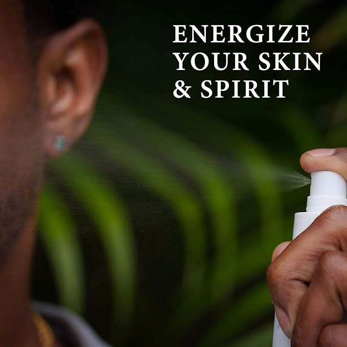 Sea Moss Infused Face and Mood Lifting Mist with Real Amethyst, Caffeine, Sage, and Hyaluronic Acid to Tighten, Brighten Skin and Calm Emotions