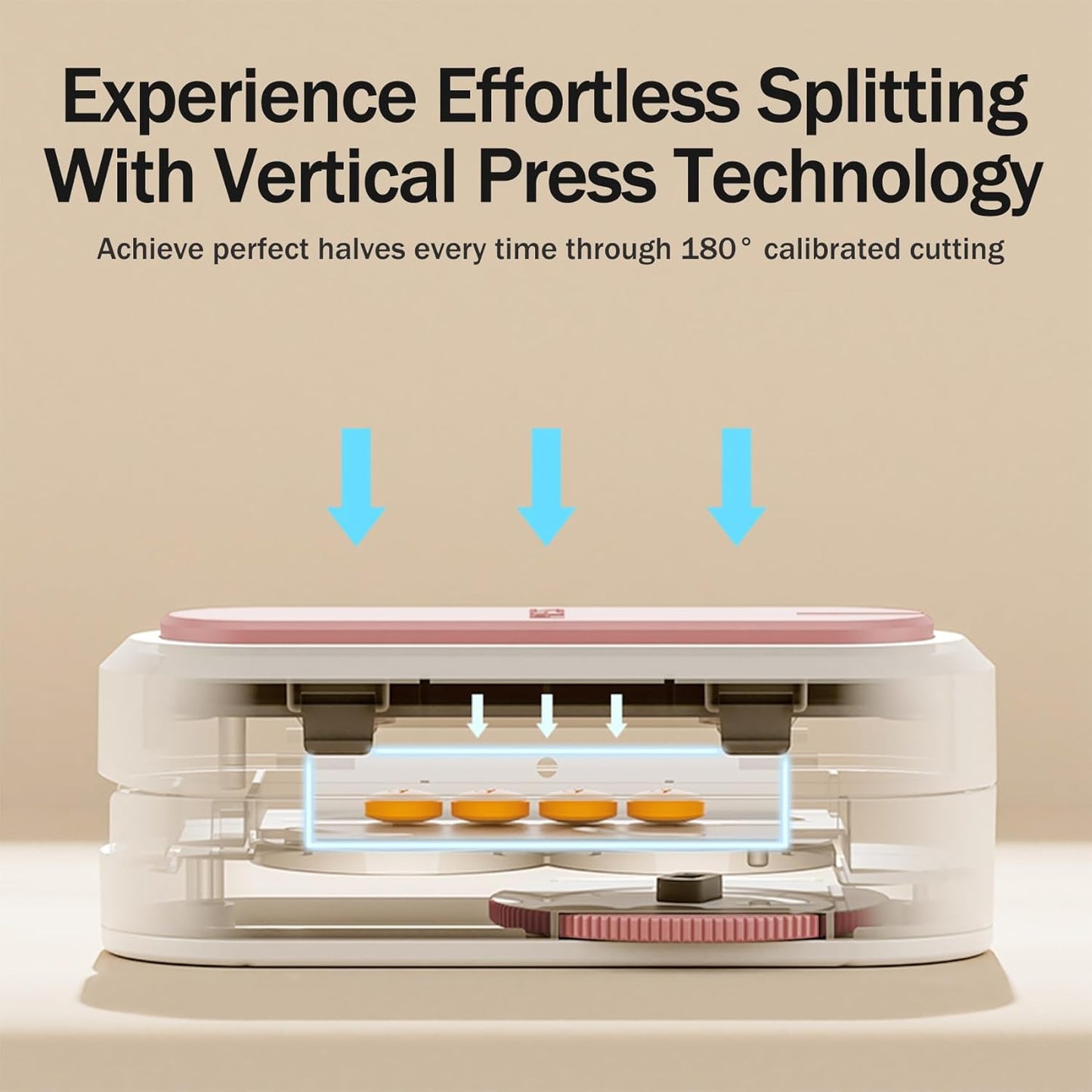 Multiple Pill Cutter - Pill Cutter Splitter for Small Tiny Large Pills Professional | Vertical Press-Down Cutting & Adjustable | Sturdy Blade & Guard | Includes Cleaning Brush (Pink)