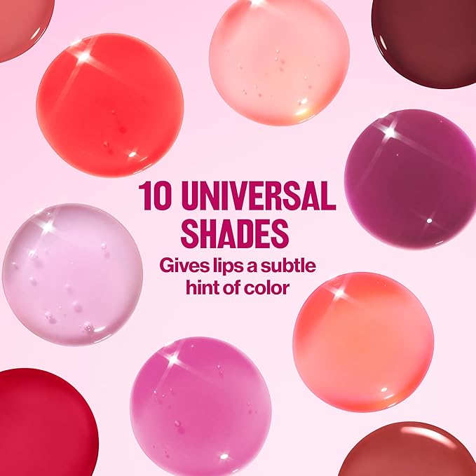 Revlon Super Lustrous Glimmer Lip Oil, Moisturizing & Tinted, Shiny Finish, Made with Plant-Based Squalane, 004 Gone Rose, 0.13 fl oz