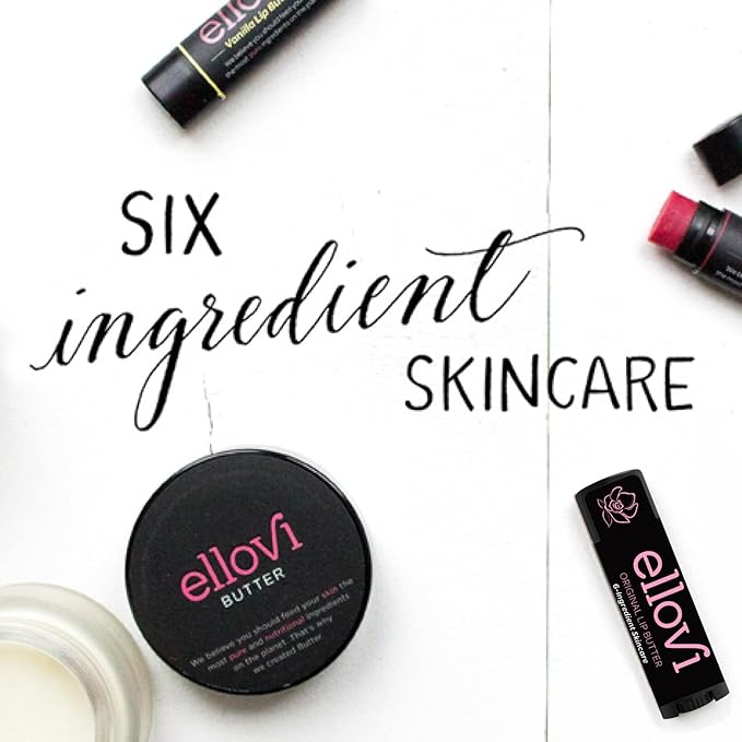 Natural Lip Butter Lip Balm - Original - Pure Enough to Eat - Made With Just 6 Vegan Ingredients - 100% Natural & Organic Moisturizing Lip Care for All Day Hydration (4-Pack)