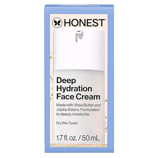 Honest Beauty Deep Hydration Face Cream for Dry Skin | Hydrates + Supports Natural Moisture Barrier | Hypoallergenic + Gentle for Sensitive Skin | 1.7 fl oz