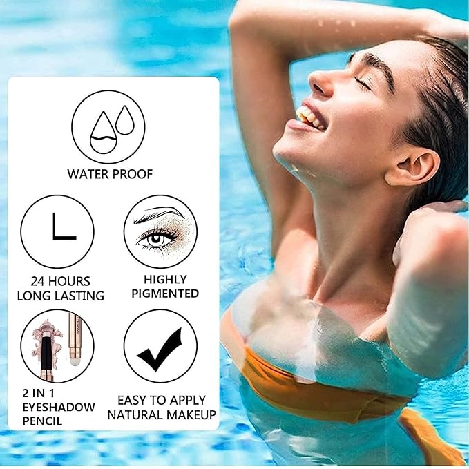 Pink Eyeshadow Stick And Sponge Makeup Brush Cream Shimmer Smooth Shadow Pencil Eyeliner Long Lasting Waterproof Eye Shadow Highlighter Stick Hypoallergenic Multi-Dimensional Eyes Look ( # 13)