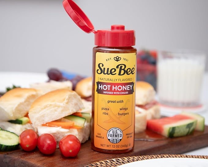 Sue Bee Naturally Flavored Hot Honey Chili Infused For Ribs, Wings, Burgers, 12 oz