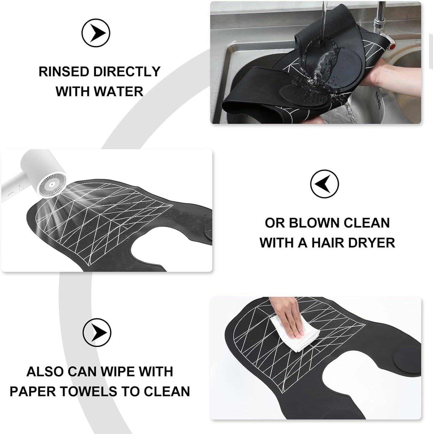 MAQUITA Large Hair Cutting Collar, Silicone Waterproof Cutting Cape for Barber Shop, Salon Hairdressing - Black