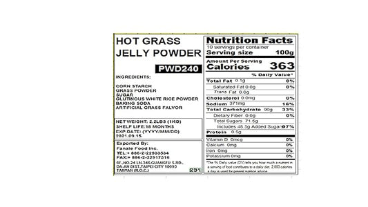Fanale Premium Grass Jelly Bubble Tea Flavoring Powder | Perfect for Baking, Smoothies, Desserts and Drinks | Instant Flavoring Powder for Boba Milk Tea - 2.2 Pounds (Pack of 1)