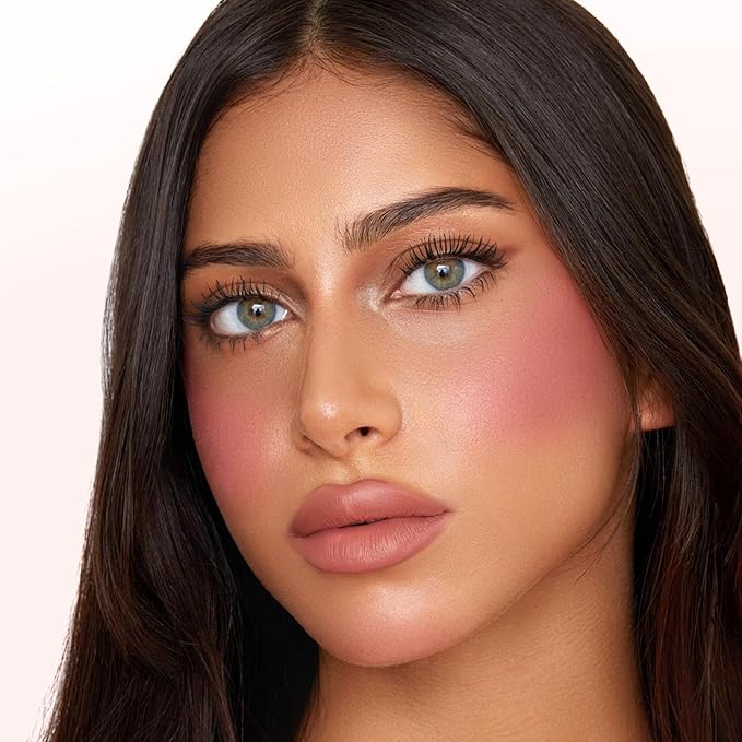 Boobeen Loose Blush Powder Air Cushion Blush, Face Blusher Cheeks Powder, Natural Highly Pigmented Soft Blush Makeup Long Lasting, Matte Finish