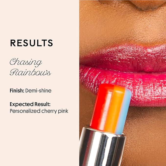 Winky Lux Rainbow Tri-Color Tinted Lip Balm – Hydrating Lip Care with Jojoba Oil & Vitamin E, Sheer Pink Tint, Moisturizes and Softens Dry Lips