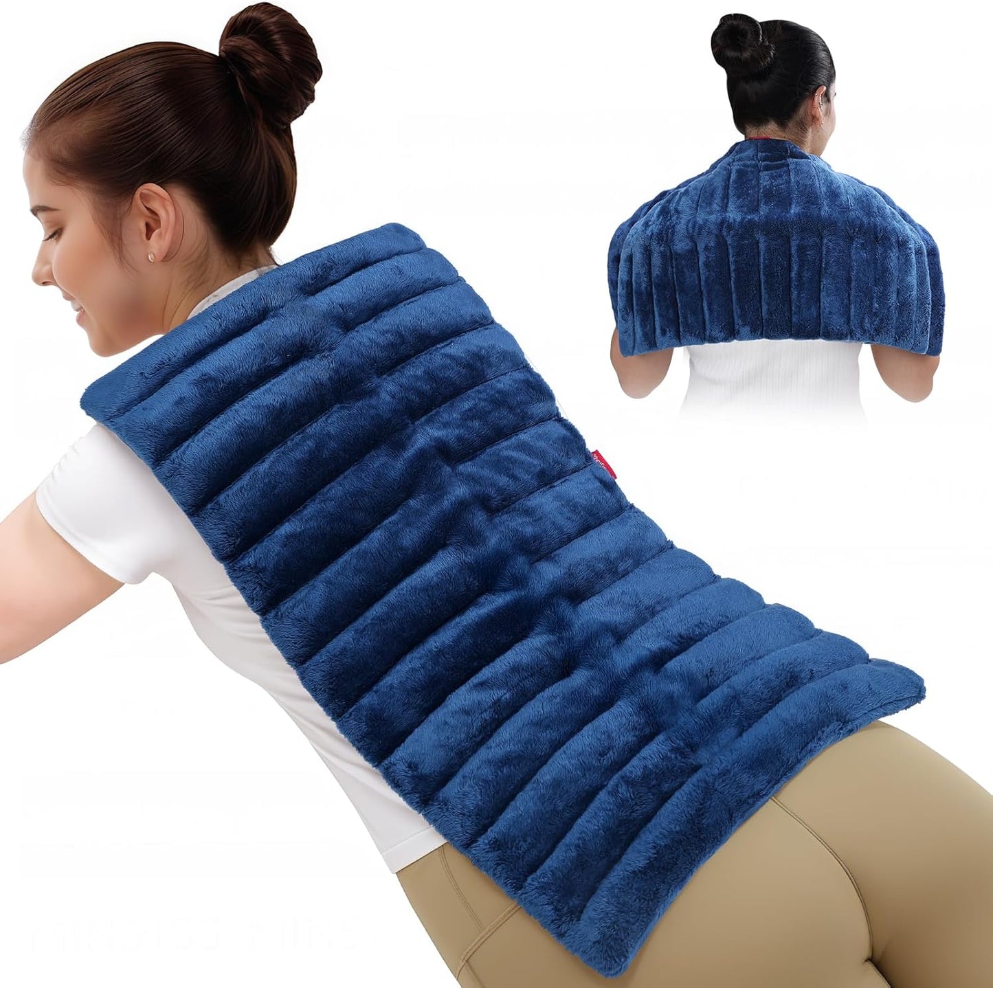 Comfytemp Large Microwave Heating Pad for Back, Neck Shoulders, 12"x22" 3.6 LB Microwavable Moist Heating Pads for Period Cramps, Warm Compress Relaxation Comfort for Women Elderly