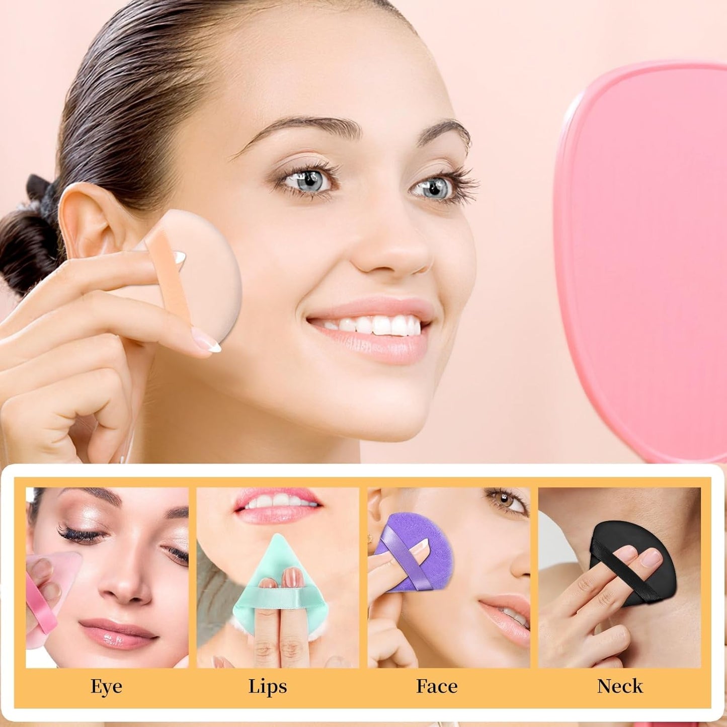 Pimoys 6 Pieces Triangle Powder Puff Soft Makeup Sponge Make Puff for Face Powder Cosmetic Foundation Sponge Makeup Tool