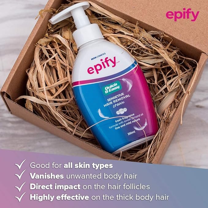 Epify Intimate Hair Removal Cream for Men and Women - Pubic, Bikini & Sensitive Areas (Pack of 6)