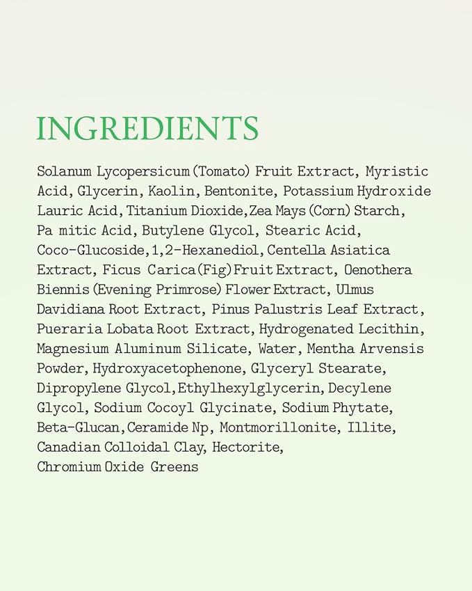 FULLY Green Tomato Pore Detox Clay Mask Cleanser, Pore Minimizing, Blackhead Care, Sebum Control, Exfoliation, Vegan, Face Wash, Sensitive Skin, Korean Skincare 4.05 fl.oz