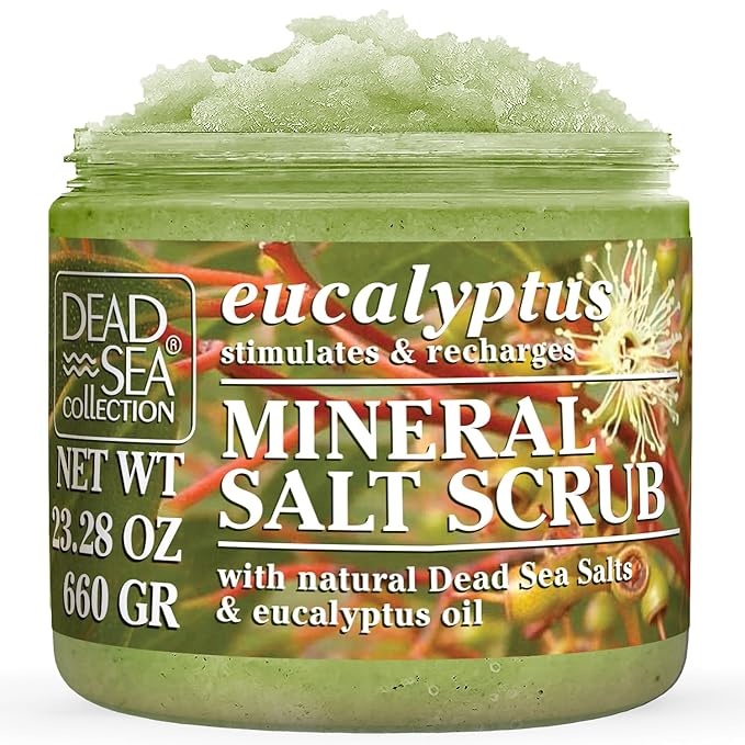 Dead Sea Collection Eucalyptus Salt Scrub – Exfoliating Body Scrub for Women – Moisturizing and Nourishing Skin – with Pure Oils and Dead Sea Minerals (23.28 Oz)