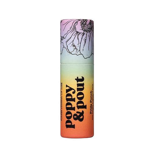 Poppy & Pout Pride Punch Jumbo Lip Balm | All Natural Lip Balms & Moisturizers | Hydrates with Beeswax, Vitamin E, Organic Coconut Oil | Cruelty-Free | Lip Balm in Recyclable Cardboard Tube