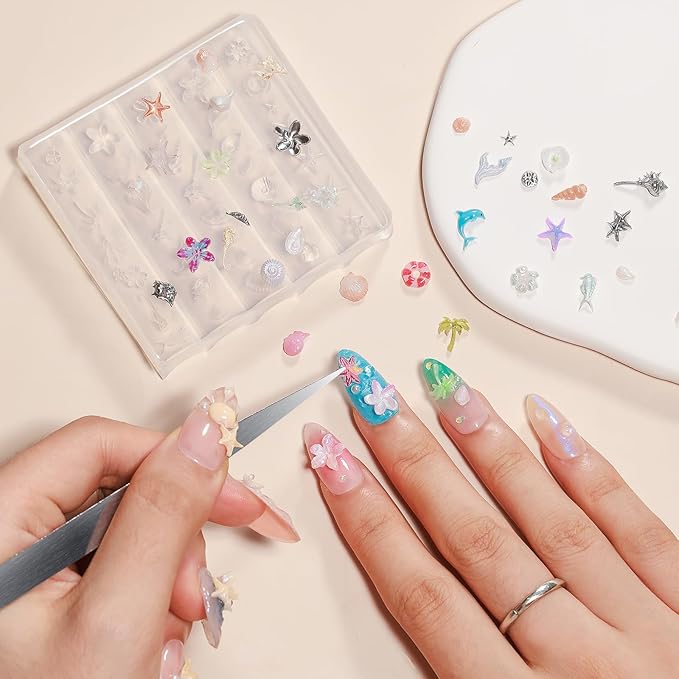 MIZHSE Solid Builder Gel for Nails, Clear 60g 3D Sculpting Gel for Nail Art Non-Sticky Molding Hard Gels UV LED Nail Charm with Gold Chrome Nail Powder and 3D Silicone Flower Mold Kit for DIY Salon