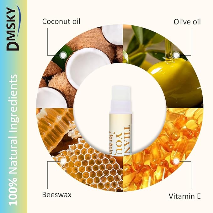 DMSKY Appreciation Gifts 60 Pcs Lip Balm Bulk, Staff Appreciation Gifts Bulk Thank You Gifts Bulk for Coworkers Teacher Worker Employee Leaving Farewell Gifts