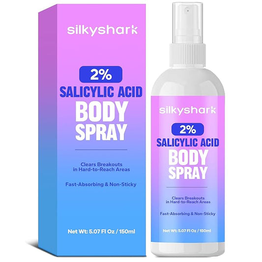 Salicylic Acid Spray (5.07 Fl Oz), 2% Salicylic Acid Body Spray, Body Acne Treatment for Bacne, Blackheads & Blemishes, Back & Chest Acne Spray for Face & Body, 360° Mist for All Skin Types