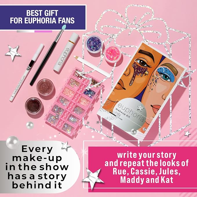 Euphoria makeup kit with glitter and gems/Professional makeup set