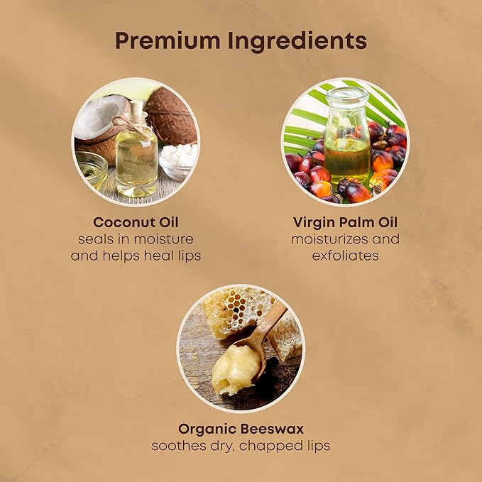 Organic Lip Balm With Coconut Oil | Handmade In the USA | Sweet Tangerine 4-Pack | Natural Lip Balm | Coconut Oil Lip Balm for Dry & Cracked Lips | Beeswax Lip Balm | 4 Lip Balm Pack