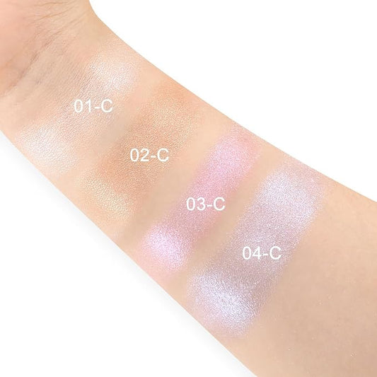 Boobeen Highlighter Makeup Palette, Long Lasting Glow Shimmer Illuminator Contour Powder for Face Radiant Glow