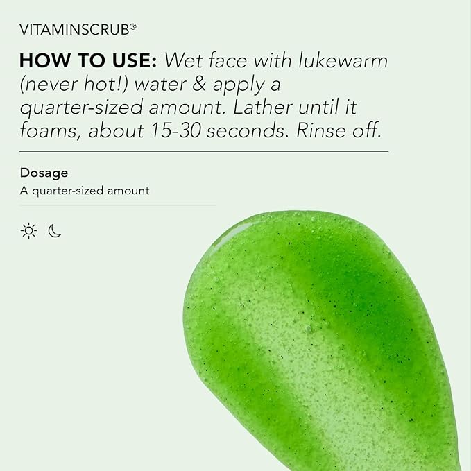 CLEARSTEM VITAMINSCRUB Antioxidant Infused Exfoliating Face & Body Scrub with Vitamin C, 7 Ounce