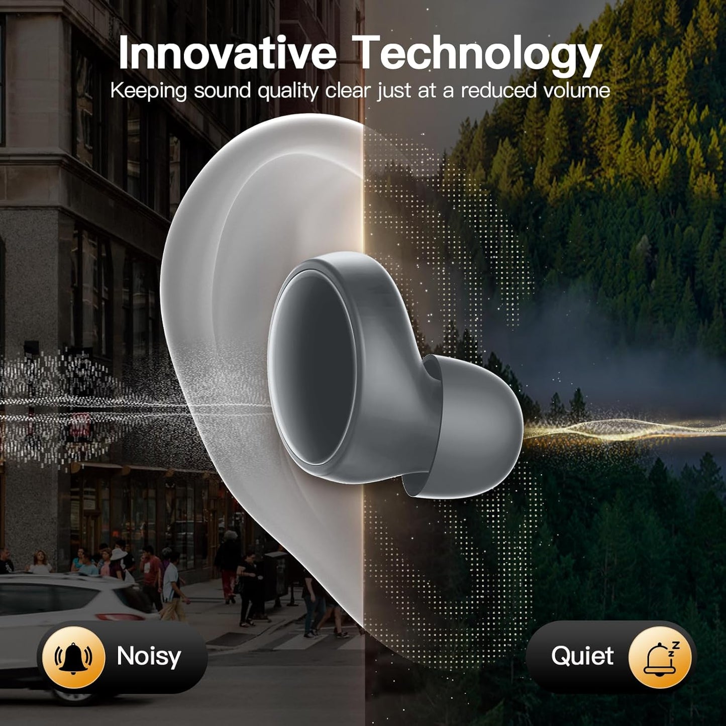 Ear plugs for Sleeping 45dB Noise Cancelling Ear plugs for Concerts, Focus, Travel, Work Silicone Hearing Protection Earplugs with 8 Tips (XS-L) Reusable Noise Reduction Ear plug for Snoring Gray