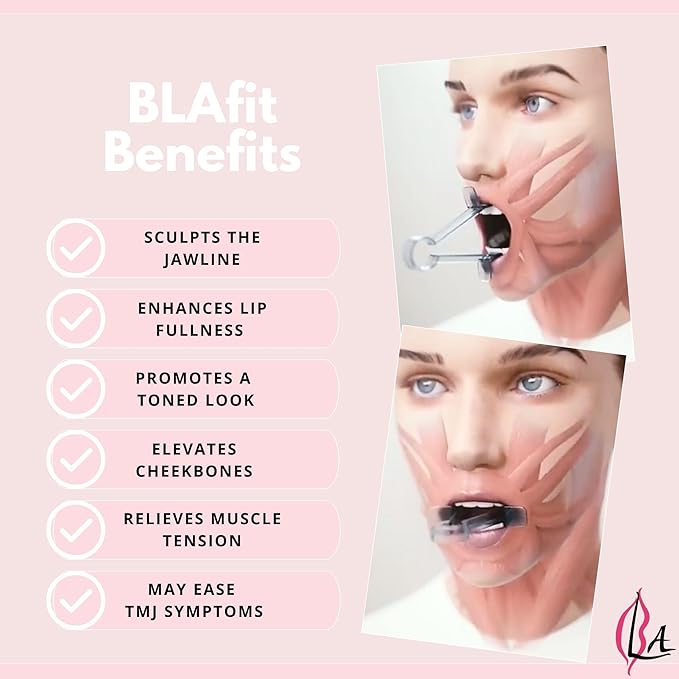Lip Plumper Device | Non-Invasive Lip Plumping Device, Pain-Free | 60-Second Daily Exercise for Fuller Lips, Defined Jawline & Firmer Skin, MADE IN USA (Peachy Pink)