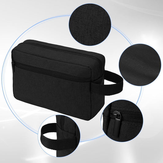 Paterr 16 Pcs Travel Toiletry Bag for Women Men Large Water Resistant Shaving Bag Hanging Cosmetic Bag with Handle and Divider Storage Travel Pouch Case (Black)