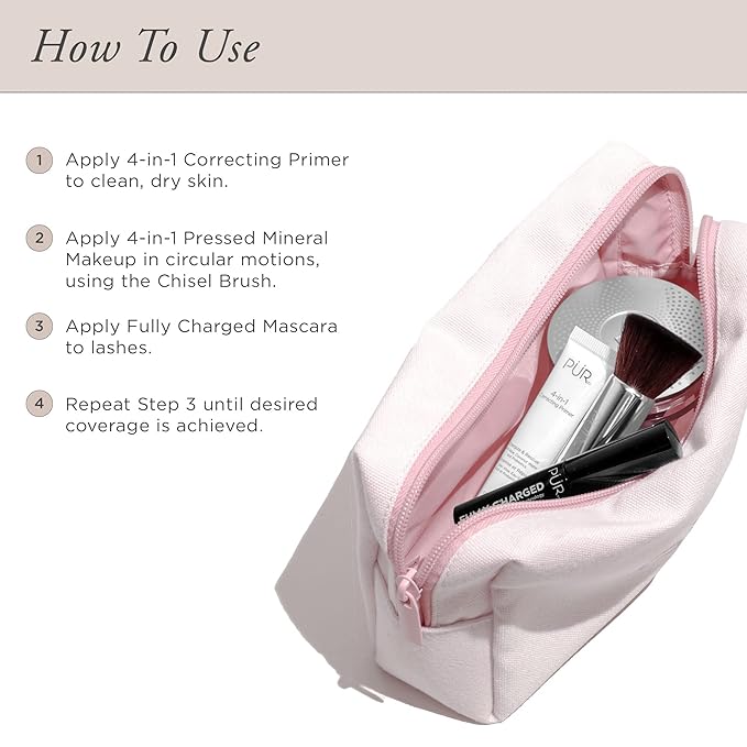 PÜR Beauty Multitasking Essentials Best Sellers Kit, Everyday Look Deluxe Kit, Condition & Moisturize Skin, Cruelty Free, Linen