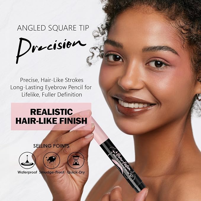 Eyebrow Pencils for Women, Liquid Microblading Eyebrow Pen with Square Angled Brush & Ultra-Fine Precision Tip – Natural Hair-Like Strokes, 24hrs Long-Lasting, Waterproof, Easy to Use (Tawny Brown)