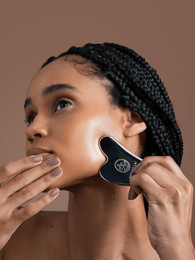 Mount Lai Stainless Steel Gua Sha Facial Tool – The Element of Refinement – Professional Grade Steel Face Sculpting Tool for Lymphatic Drainage, Puffiness Reduction & Refined Results