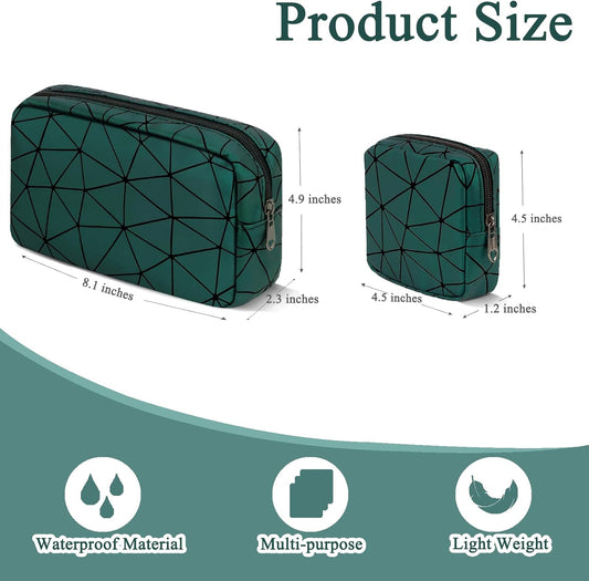 Sanitary Napkin Storage Bags Set, Portable Period Bag for Teen Girls Small Make up Bag for Purse, Portable Menstrual Pad Pouch(Large & Small Green)