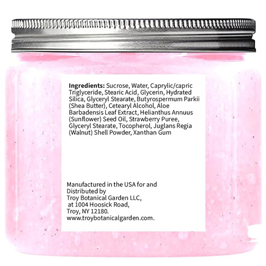 Strawberry Ice Cream Sugar Scrub 10 oz - Natural Strawberry Formula - Deliciously Fragrant, Refreshing, and Skin-Polishing Care - The Best Stocking Stuffer