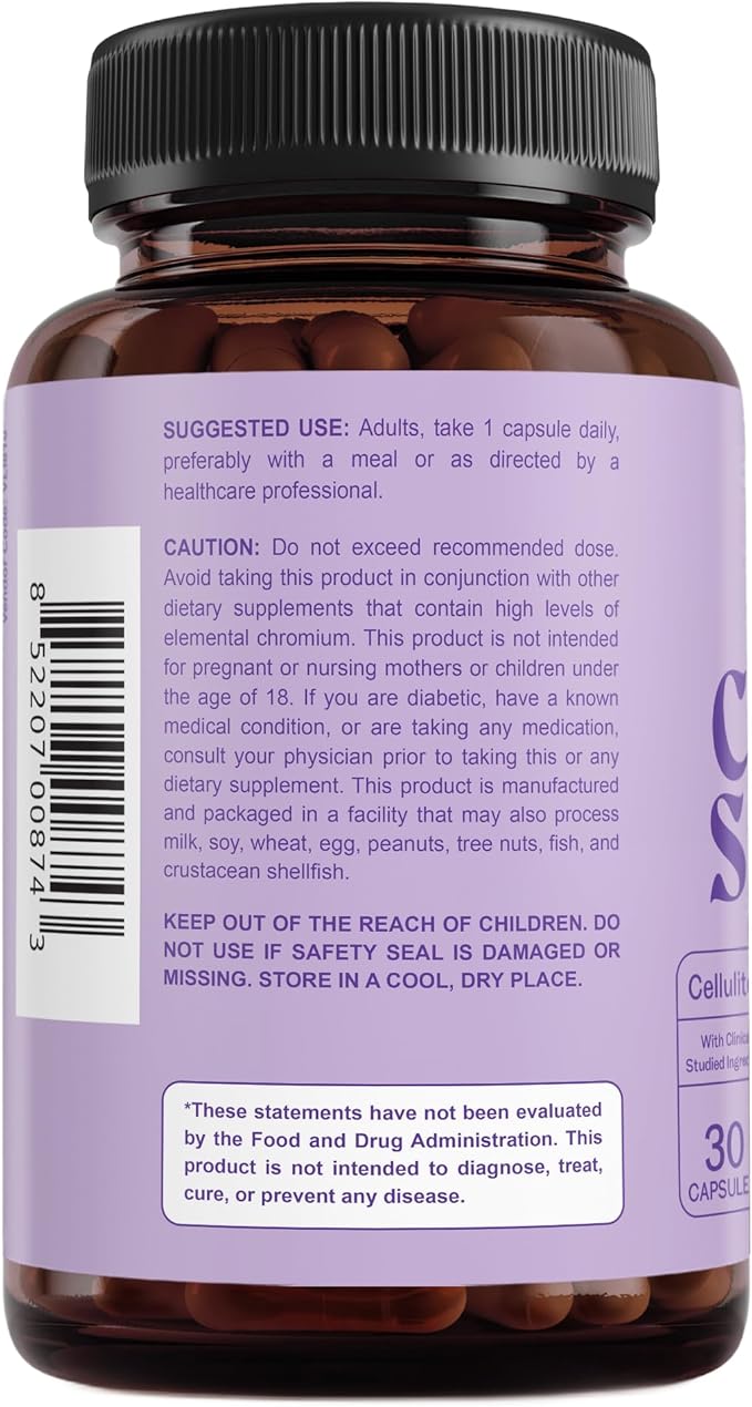 Premium Cellulite Supplement – Anti Cellulite Capsules For Women – Supports Skin Smoothing, Smooth Legs, Reduces Cellulite & Promotes Collagen Production – With Clinically Studied Melon SOD – 30 Count