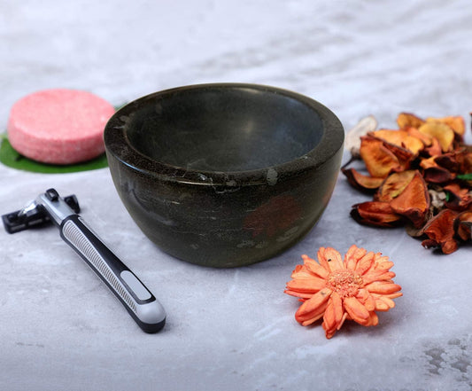 ShayVe Shaving Bowl for Shaving Soap & Cream — Marble Shave Bowl For Shaving Soap & Cream — Exquisite Heat Insulated Wet Shaving Kit Addition (Brown)