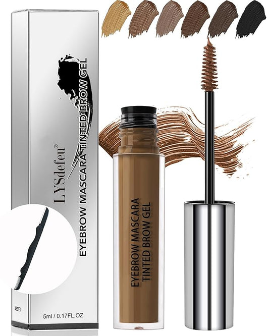 Waterproof Tinted Brow Gel - Long Lasting, Smudge-Proof Liquid Eyebrow Makeup - Volumizing Enhance Eyebrow Mascara for Women - With Brow Razor Brush - 02 Auburn