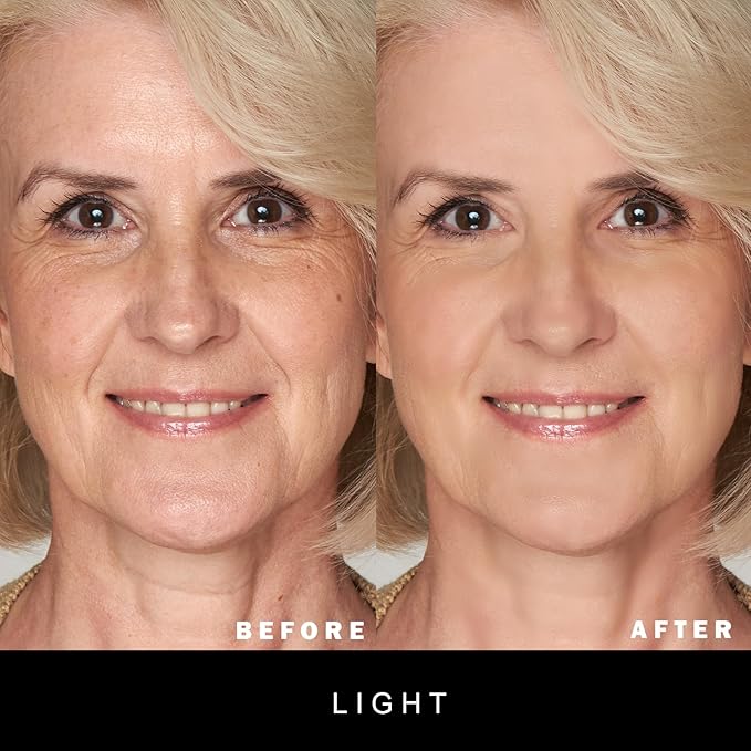 Marbleized Baked Foundation Makeup, Balance and Brighten Color Correcting Powder Foundation - Buildable Light to Medium Coverage - Demi-Matte Natural Finish (#002 LIGHT, 0.32 Oz)