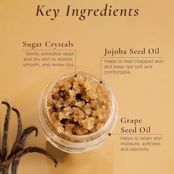 sara happ Sweet Clay Mask + Vanilla Bean Sugar Scrub Lip Duo, Exfoliating and Moisturizing Lip Treatments for Dry and Flaky Lips, Vegan (0.47 ounce and 0.5 ounce jars)