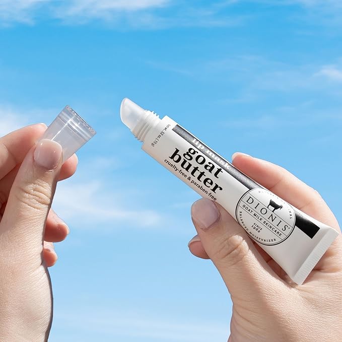 Dionis Goat Butter Overnight Lip Mask & Lip Balm Kit - Goat Milk, Jojoba & Moringa Oils Moisturize & Repair Chapped Lips Overnight while Lip Balm Keeps Moisture Locked In All Day, Vanilla Bean